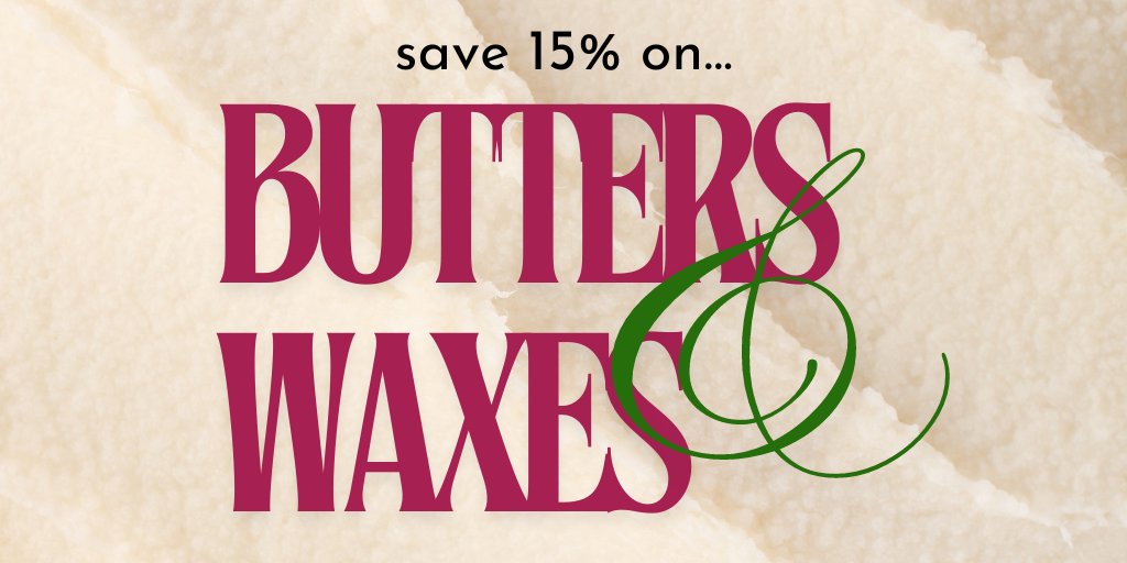 AromanticLtd's tweet photo. For a limited time, save on our collection of Butters &amp; Waxes!

Use code BUTTERS15 when you checkout to save 15%.

🛒 https://t.co/4kqbf528n0

Offer available online only. Use code at checkout to redeem and can't be used with any other codes. Offer ends at midnight 14/6/24 GMT. https://t.co/6AisQ9SJ6P
