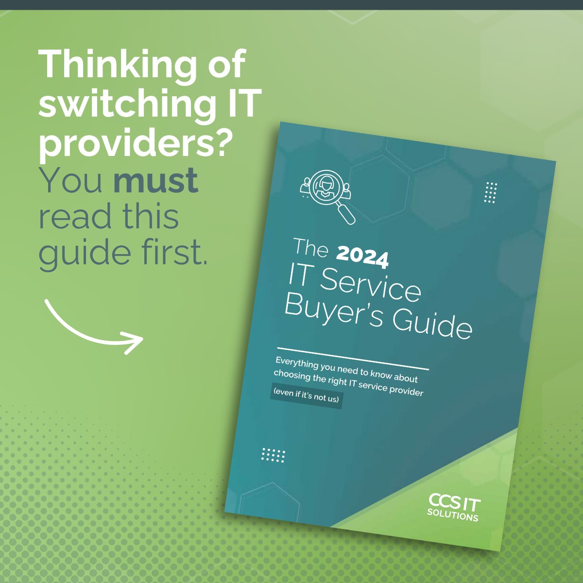 Looking for a new IT provider?

Your IT support company sits at the core of your business and is one of the most critical partnerships your business will ever make. Don’t rush ahead and choose one until you’ve read this first. 👇

ccsnet.co.uk/it-service-buy…