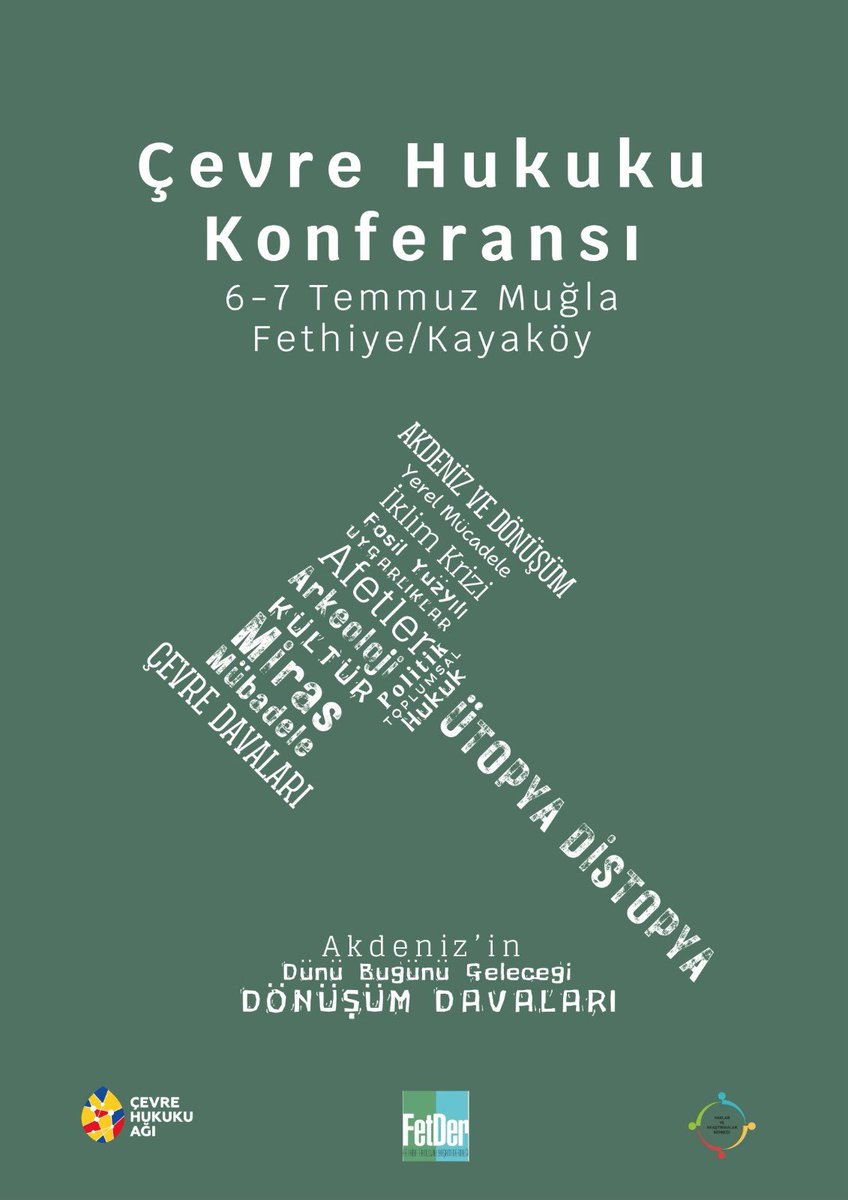 Cevreagi's tweet image. İlkini 9-10 Mart 2024 günlerinde Denizli’de gerçekleştirdiğimiz Konferansımız, ikinci buluşmasını 6-7 Temmuz 2024 günlerinde Muğla Fethiye’de yapacak. Çevre sorunları konusunda kendini sorumlu hisseden tüm tarafların, çevre hukukçularıyla buluşarak …