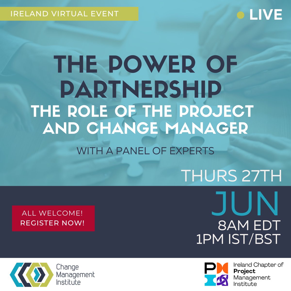Join us for our panel discussion where we will share insights on how the Project Manager and Change Manager partnership is the perfect recipe for overall programme success.
📅 Date &amp; Time: 1pm, Thursday, 27th June
👉 Register: lnkd.in/eA6zX8J2
📍 Online

#CMI #PMI