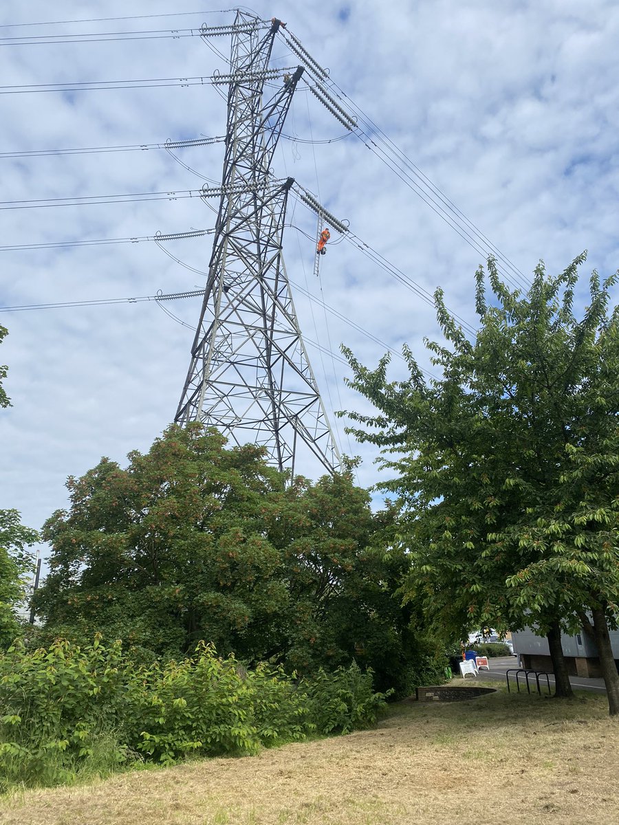 Respect to the National Grid person doing this job this morning - on a ladder hanging off a pylon