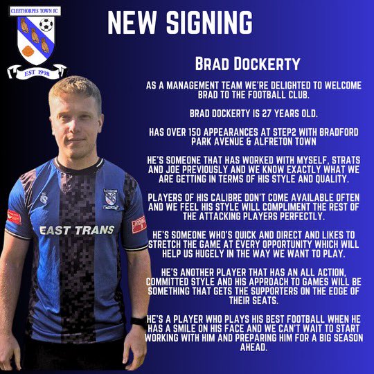 CleeTownFC's tweet photo. ‘Quick, direct and likes to stretch the game’

Welcome to the club @braderz777 as the latest addition to the club!

Here’s what @CraigRouse1 had to say 👇 https://t.co/JbW2QRoFrS