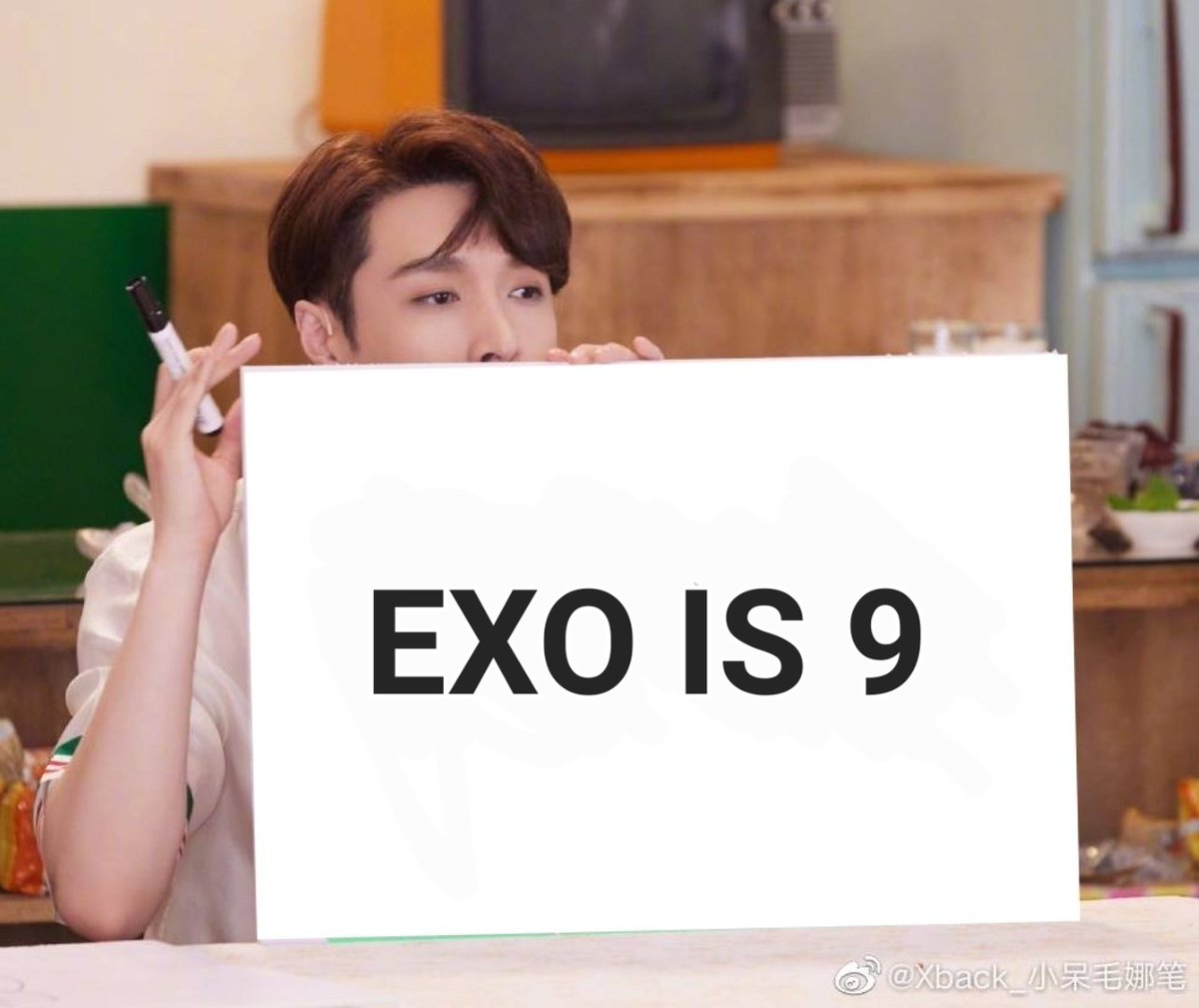 MissElinora's tweet photo. WE ARE ONE 
EXO IS NINE 
#EXO 
@weareoneEXO https://t.co/E7KAAQjb0v
