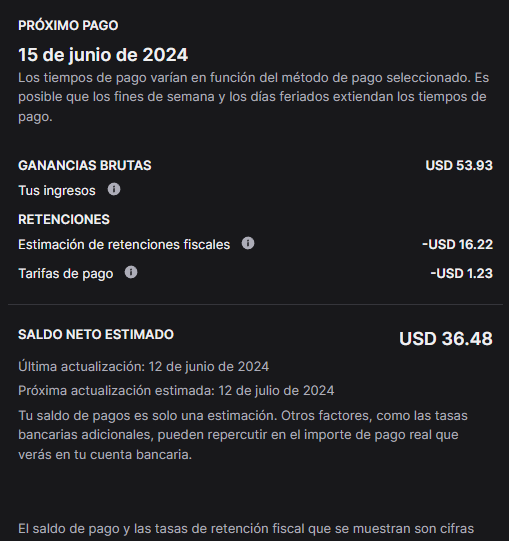 SoyUrone's tweet photo. Twitch siempre ha quitado tanto dinero?
Las veces pasadas que he cobrado no recuerdo que me quitaran tanto, la vez pasada que llegué a 50$ recibí 48,45$ que esta bien
Pero esta vez que baje hasta 36,48$ es normal? https://t.co/bwADqJuXWQ