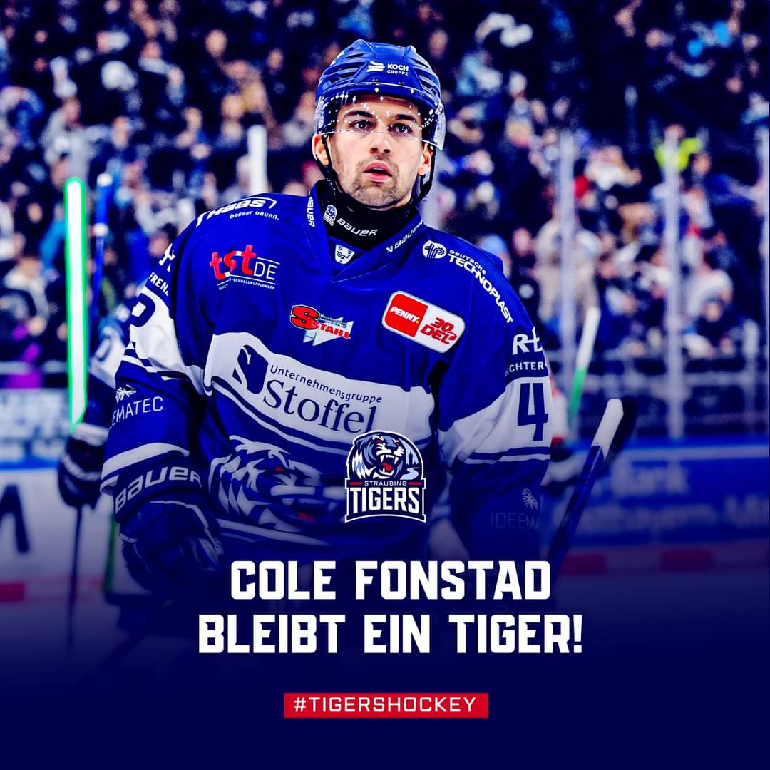 Cole Fonstad bleibt ein Tiger! 🤩 💙🤍

#tigershockey #straubing #pennydel