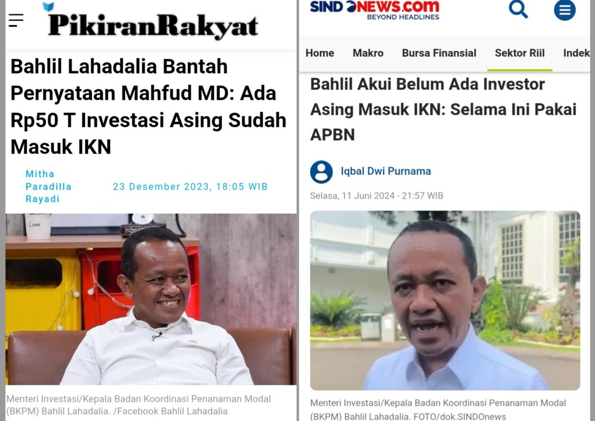 ch_chotimah2's tweet photo. Satu persatu kebohongan terbongkar, bkn dari orang lain tapi dari mereka sendiri, adilnya Tuhan.

Dulu mereka ikut marah ke prof Mahfud saat Bahlil bantah pernyataan prof Mahfud, apa skrng mereka marah telah di bohongi Bahlil?
Tentu tidak, Krn sesama penjilat ga punya harga diri. https://t.co/hiDCnGFFZh