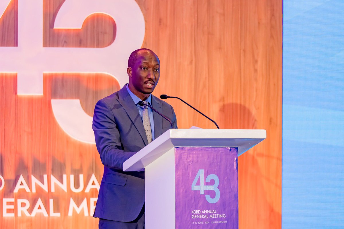 ShelterAfrique's tweet photo. Hon. Dr. Jimmy Gasore, Minister of Infrastructure, Rwanda, and incoming Chairperson of Shelter Afrique Bureau, stressed the importance of innovation and partnerships in overcoming housing challenges at #SHafDBAGM2024 @RwandaGov @RwandaInfra https://t.co/IP3a4JQpPD
