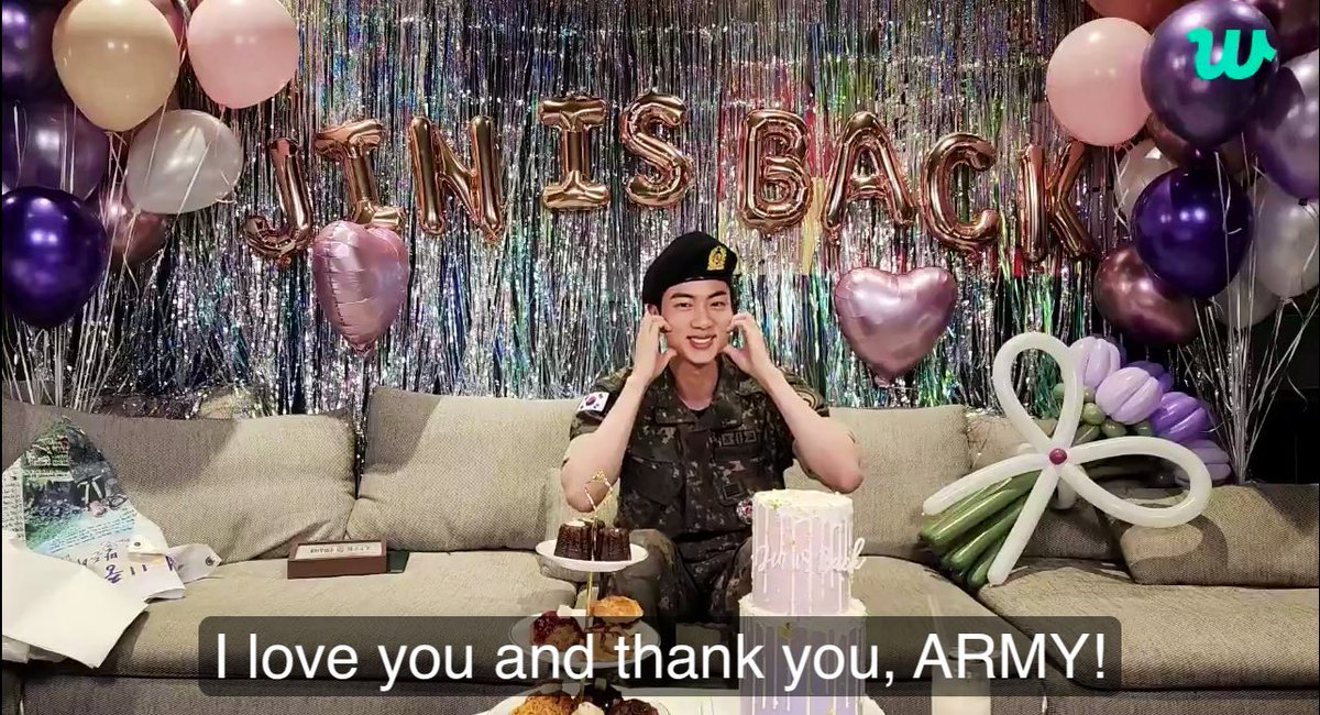 _BTSMoments_'s tweet image. leave a "THANK YOU JIN" if you witnessed the #Jin's first weverse LIVE after discharge...🫶🏻