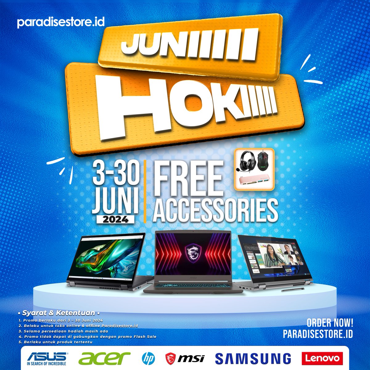 🎉 JUNI HOKI! 🎉

Nikmati bulan spesial ini dengan hadiah eksklusif! 🎁 Dapatkan aksesori gratis di setiap pembelian produk tertentu di paradisestore.id. Jangan sampai ketinggalan, pesan sekarang! 🛒✨

#JuniHoki #PromoSpesial #ParadisestoreID #GratisAksesoris #Belanja