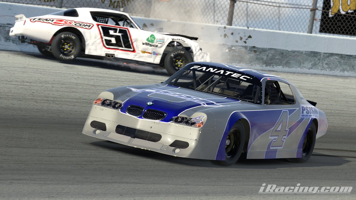 Worked all the way up from 13th to 1st on a 48 lap run and once we made the pass for the lead against the short track king himself Kyle Terczak who then proceeded to wreck himself since he wasn't going to win, we ended up p5.