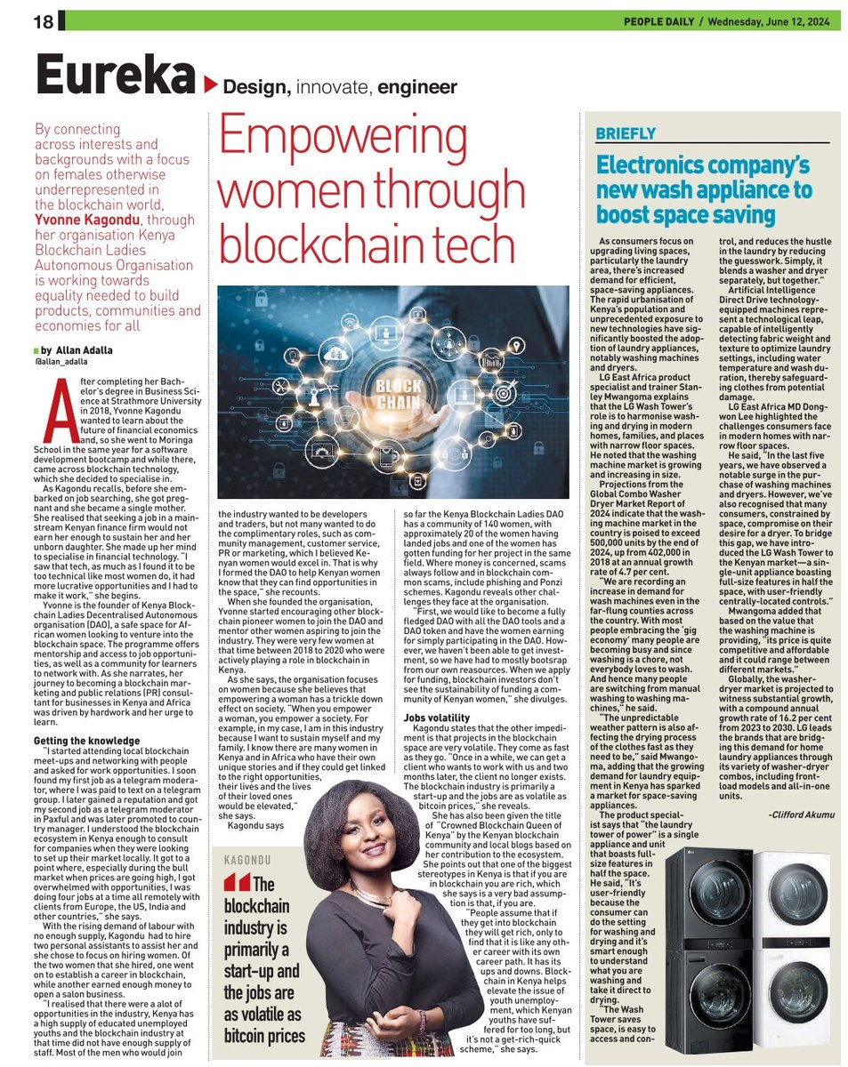 Today I got a surprise feature 😅.
For anyone curious about my journey, you can check on today's People's Daily. Thanks <a href="/kennedykwangari/">Kennedy Kamande</a> for letting me know. :)