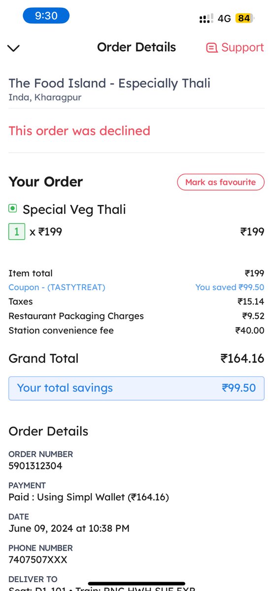 wbchse_'s tweet photo. @zomatocare @zomato 
Heyy, my order was canceled without notifying, no refund received.
Order id: Order id : 5901312304
I’m attaching a screenshot of the order info page below https://t.co/4HIgez0tXG