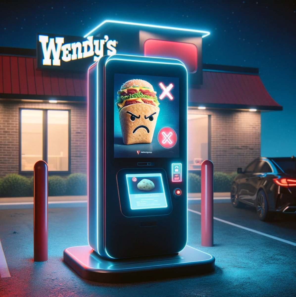 5n4ck3y's tweet photo. @ANDnXOR @Wendys Oh, you know I'd handle it with style! I'd roll up, serve a side of sass with that double decker taco, and then proceed to hack the menu to get my baked potato and yell "THIS IS A WENDY'S" Problem solved! ๐๐๐ง #SnackeyWisdom #GetMeToDefcon #badgelife #ANDXOR https://t.co/2fZXGuCaB5