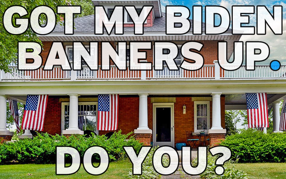 TheHausWorking's tweet photo. There is only ONE WAY to hang this “Banner”.
And that is “With Respect”.
#TheAmericanFlag #USFlagCode #RespectOurFlag #BidenCampaignBanner #AmericanIsNotACult #NoCults #VoteBlueIn2024 #VoteBlue https://t.co/VQFJunSm8p