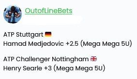 ItsCappersPicks's tweet image. OUTOFLINEBETS 
CALIFORNIAWAGER 

#MatchPointBets 
Matteo Berrettini -130 3U