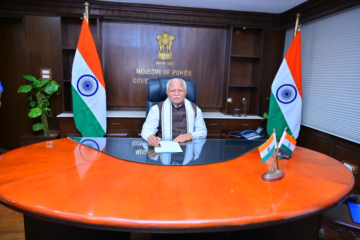 Heartiest congratulations to Shri <a href="/mlkhattar/">Manohar Lal</a> Ji on assuming charge as Union Minister of Housing &amp; Urban Affairs and Power. An efficient administrator with an impressive résumé as CM of Haryana, I am certain that he will play an important role in the journey towards #ViksitBharat.
