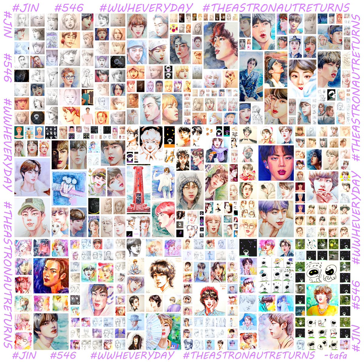 For 546 days, every day I drew a picture dedicated to Jin. Kim Seokjin is my beautiful Muse! I'm happy I waited for him to return!
#jin
#JIN 
#JinIsHome
#KIMSEOKJINISBACK
#WelcomeBackJin
#WWHEveryDay
#WeMadeIt 
#546