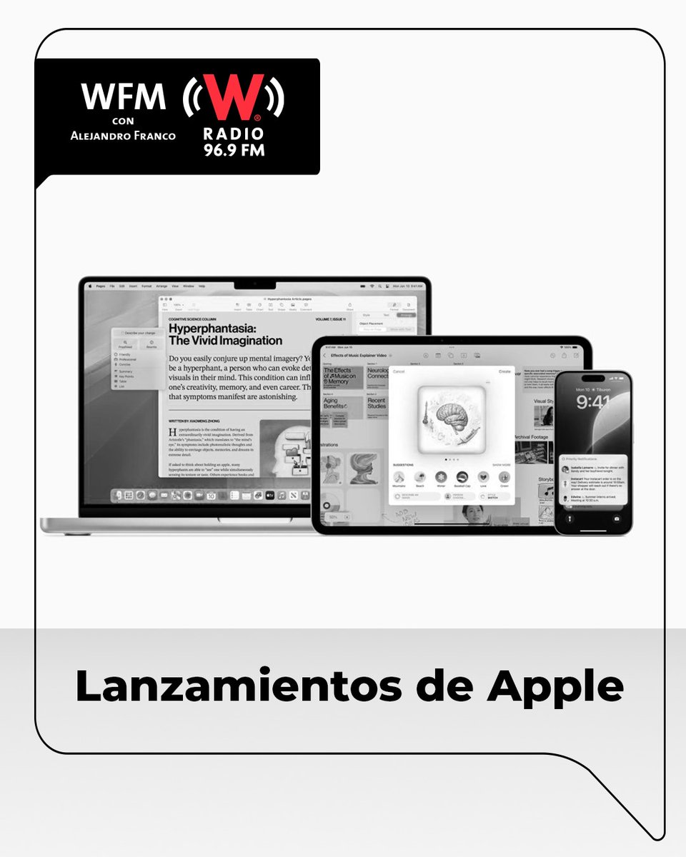 Cerramos esta emisión de #WFMWRadio con <a href="/AlejandroFranco/">Alejandro Franco</a> y recibimos a <a href="/vizzuett/">Roberto Vizzuett</a> para hablar de los anuncios de Apple y la polémica en torno a la Inteligencia Artificial que salpicó a Elon Musk.

Ya al aire:

play.wradio.com.mx