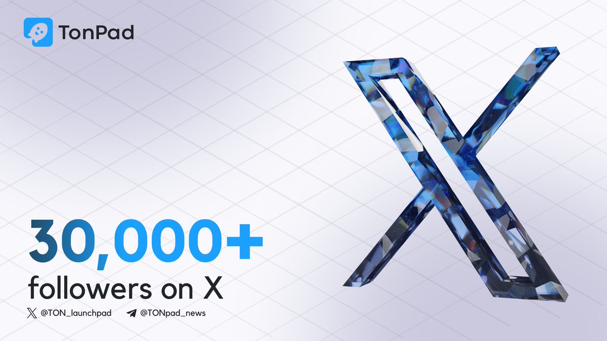 🔥Our community has hit a major milestone with over 30k+ followers on X! 🚀🚀🚀

☺️We are truly grateful for your continued love and support, and we couldn't have done it without you.🙏

👉Join here to get more reward: zealy.io/cw/tonpad/ques…

#TONpad #TON