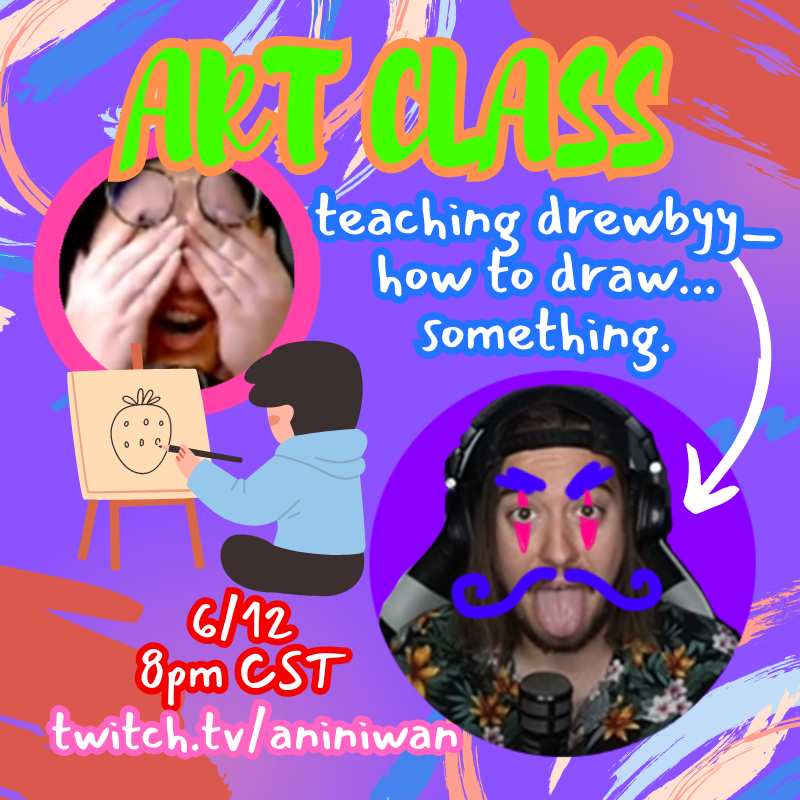 aniniwan_'s tweet photo. tomorrow's art stream is me teaching @Drewbyy__ how to draw...something 🙂 you are all welcome to follow along too!! see you there!! 💖 https://t.co/u9SMGVuVMq