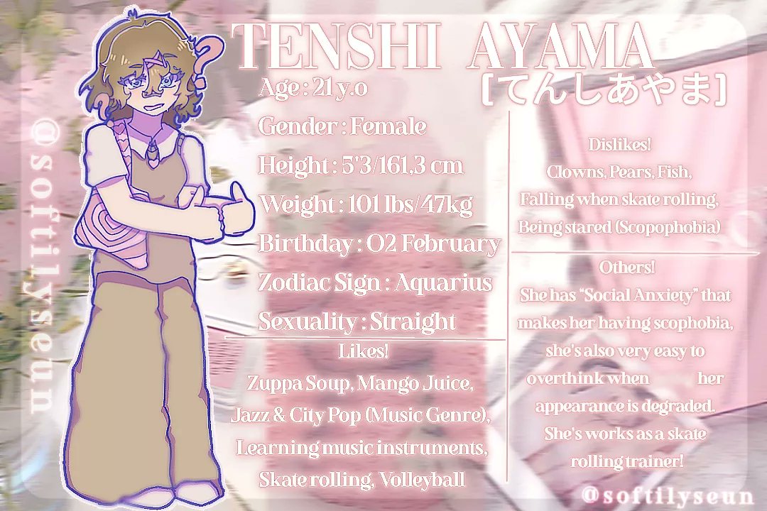 sp3ctervoid's tweet photo. ๋࣭ ⭑⚝๋࣭ my personα’s reference sheet—.ᐟ ‹𝟹 teehee~ ^__^ 
(nOte :: she’s αlso my self–insert in osomαtsu–sαn, good/bαd fortune n’ my hero αcαdemiα !!)
#softilyseun #oc #referencesheet #ocreferencesheet #personarefsheet #osomatsusanselfinsert #selfinsert #selfinserts https://t.co/qi5Ib63cOl