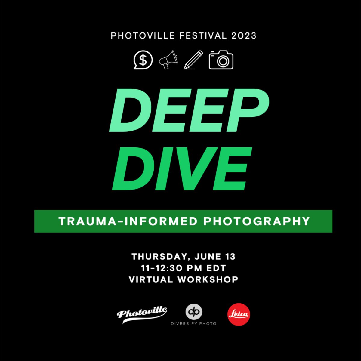 Diversify Photo (@diversifyphoto) on Twitter photo STARTING NOW- Join us for our 2nd panel of the week on "Trauma-Informed Photography" at 11am-12:30pm ET. Featuring <a href="/rcjonesphoto/">RyanChristopherJones</a>, Tamara Knox, <a href="/edouphoto/">Ed Ou</a>, @salguwissmath
RSVP: photoville.nyc/event/deep-div…
Presented by <a href="/DiversifyPhoto/">Diversify Photo</a> <a href="/photoville/">Photoville</a>, supported by <a href="/LeicaCameraUSA/">Leica Camera USA</a> STARTING NOW- Join us for our 2nd panel of the week on "Trauma-Informed Photography" at 11am-12:30pm ET. Featuring <a href="/rcjonesphoto/">RyanChristopherJones</a>, Tamara Knox, <a href="/edouphoto/">Ed Ou</a>, @salguwissmath
RSVP: photoville.nyc/event/deep-div…
Presented by <a href="/DiversifyPhoto/">Diversify Photo</a> <a href="/photoville/">Photoville</a>, supported by <a href="/LeicaCameraUSA/">Leica Camera USA</a>