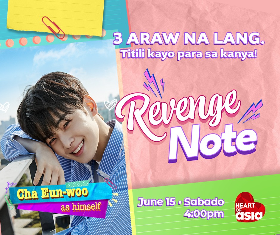 HOAChannelPH's tweet photo. Cha Eun-woo will steal our hearts beginning this Saturday!
Catch him on #RevengeNote on #HeartOfAsiaChannel! https://t.co/CUDftRTSAz