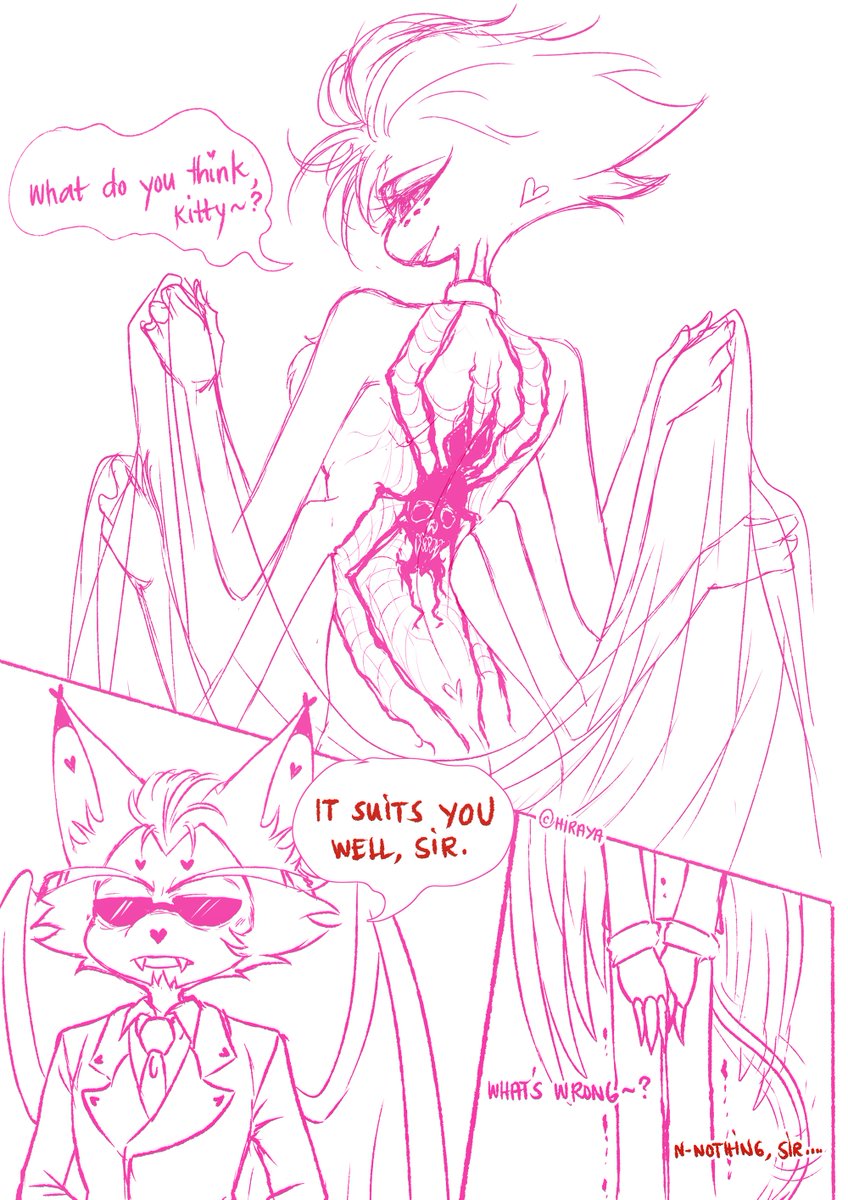 NereusCalden's tweet photo. another bodyguard!husk x overlord!angel sketch again~ ♥
fuck tattoos, that's magic ink 😂

#huskerdust #huskerdustfanart https://t.co/8Y5wYLOP97