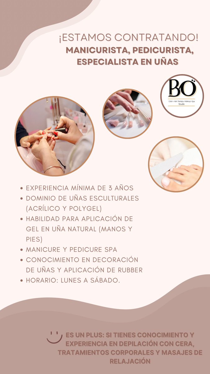 AnapaoC13's tweet photo. Buscamos manicurista pedicurista, especialista en uñas 💅🏻 que tenga pasión por la belleza y una excelente actitud de servicio👌🌟 
Col Del Valle @En_laDelValle https://t.co/F30ra0KUC6