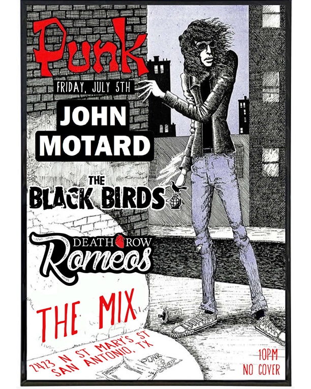 DeathRowRomeos's tweet photo. July 5th in San Antonio we're playing with the Black Birds and John Motard from Austin. Come on out for a great night of rock and roll. https://t.co/6gHXRoTuPx