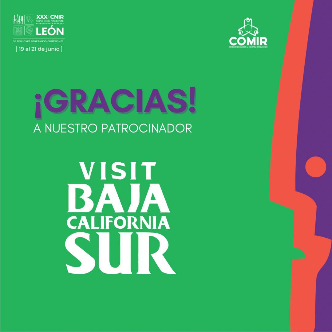 COMIR_'s tweet photo. 🤝Bienvenidos Baja California Sur y La Paz al #CNIR2024🤝

👏Gracias por ser patrocinadores de nuestro Keynote Speaker: Ryan Minton

¡Agradecemos por hacer posible nuestra XXX edición del Congreso Nacional de la Industria de Reuniones!

#NosVemosenCNIR #JuntosSomosMásFuertesCOMIR https://t.co/zjYDM0WbNp