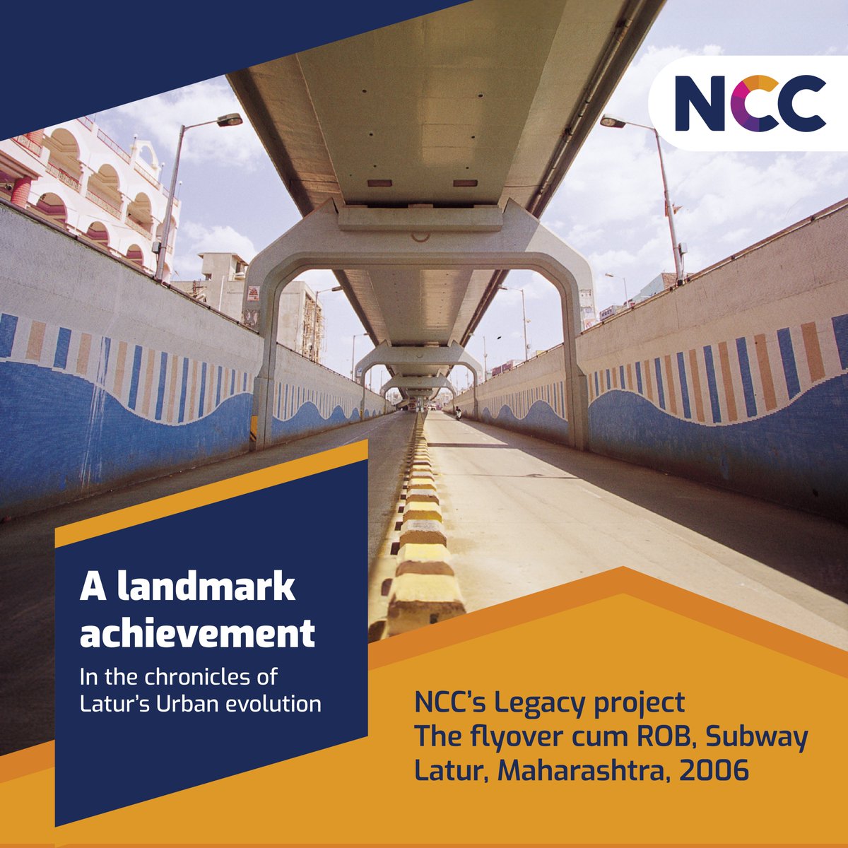 ncc_limited's tweet photo. An epitome of structural excellence, #NCCLimited’s #Legacyproject #flyover cum #ROB and #subwayproject, served as a conduit for community connection, economic vitality and collective aspiration. https://t.co/wVPdtWiRaO