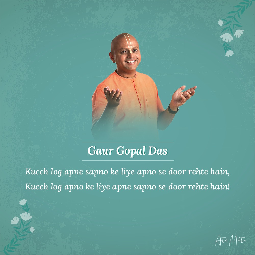 AtulMehta_Pay10's tweet photo. Drawing inspiration from @gaurgopald about balancing life's profound choices. @gaurgopald  a revered life coach &amp; motivational speaker, inspires us to find harmony between personal aspirations &amp; relationships,  true fulfillment comes from aligning our goals with our values. https://t.co/cmRV8RJvm9