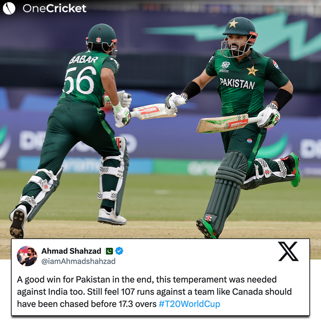 OneCricketApp's tweet photo. Ahmad Shahzad criticizes Pakistan’s chase against Canada.
#CANvsPAK https://t.co/2FXzJjjPvR