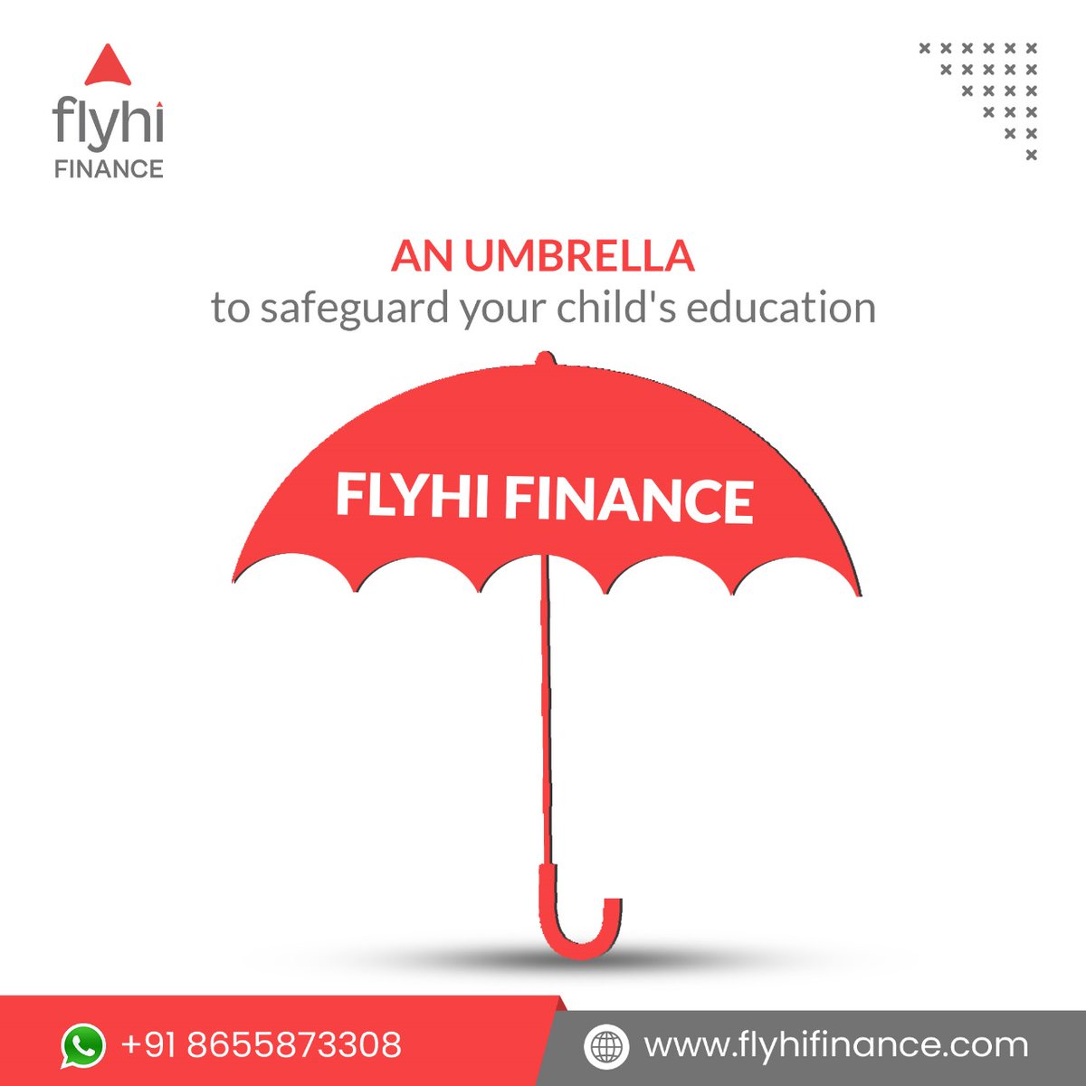 FlyhiFinance's tweet photo. ☂️ An umbrella to safeguard your child's education! Secure a study loan with FlyHi Finance today. 🎓📚 

For more info:
Visit: https://t.co/wgzXmCFK1Z
WhatsApp: +91 8655873308
.
.
.
#StudyLoan #FlyHiFinance #EducationProtection #InvestInTheirFuture #Education https://t.co/r97UQC3nqg