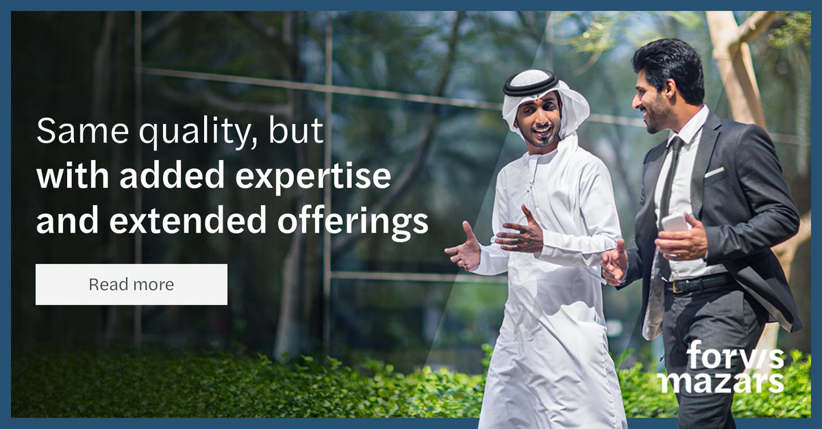 forvismazarsuae's tweet photo. Discover the expanded range of services at Forvis Mazars (formerly Mazars). From audit, tax, advisory to consulting services, we're now Forvis Mazars.
Learn more: https://t.co/uJBvpYk9gA
#ForvisMazars #ExtendedServices https://t.co/G0owMIlRFj