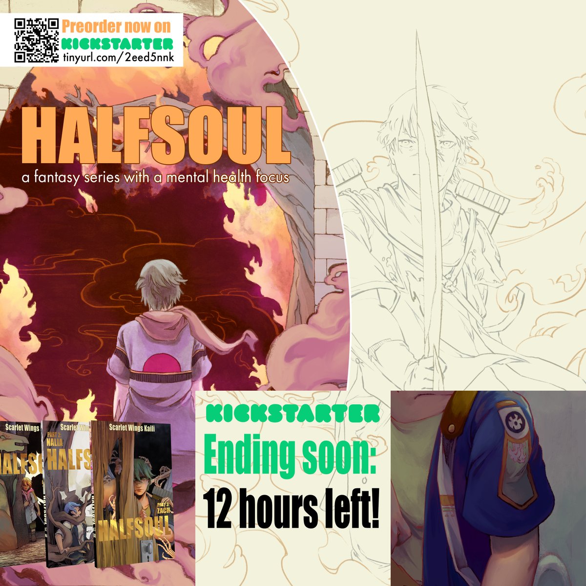 SWKart_Kaili's tweet image. 12 hours left to back Halfsoul!
But in addition, I also  hope that Halfsoul would also help others. Fantasy has such a strong potential when it comes to helping unpack difficult content. 2/9

You can grab a copy of Halfsoul here (tinyurl.com/3k774epu)  during the kickstarter.