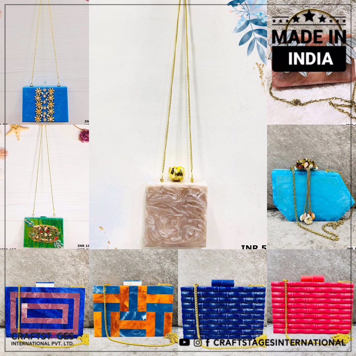 RRibhav's tweet photo. Craftstages International Private Limited (Delhi, India) Presents the Latest Collection of Resin Clutches

We also make and customize the Design as per the customer's requirements with quantity. https://t.co/RZ01Ogcg2r