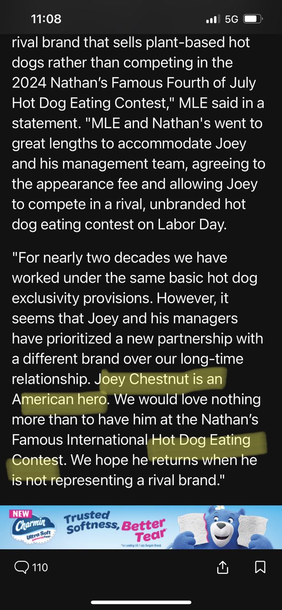 Never expected to see these two sentences so close together.