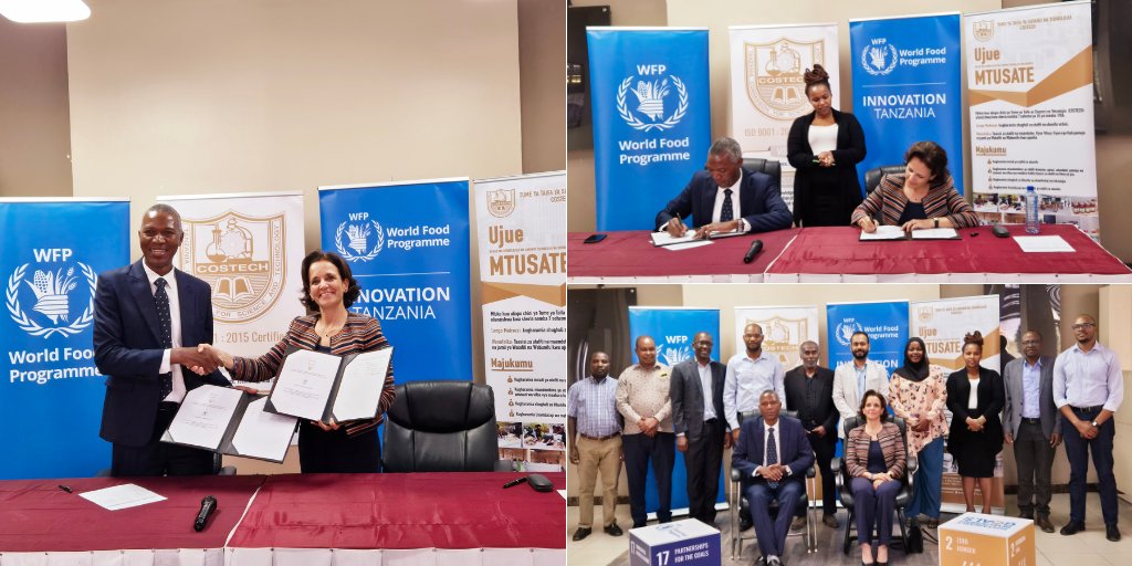 SGordonGibson's tweet photo. Delighted to sign an agreement between @costechTANZANIA &amp; @WFP_Tanzania to develop ecosystems &amp; support innovative solutions in agriculture and food systems to achieve food security and position Tanzania as a food basket for Africa and beyond. https://t.co/eYaknStMrp