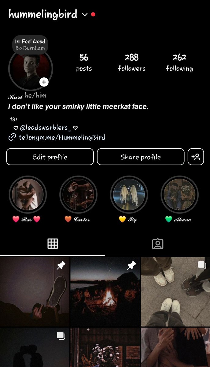 HummelingBird's tweet photo. I'm more active on Instagram, I forget this app exists LMFAO. Go follow me there (if you want 😔🙏)

#gleerp #glee #gleeroleplay #kurthummel #roleplay 

https://t.co/nDKZIx56hN https://t.co/nrypQ5fJkc