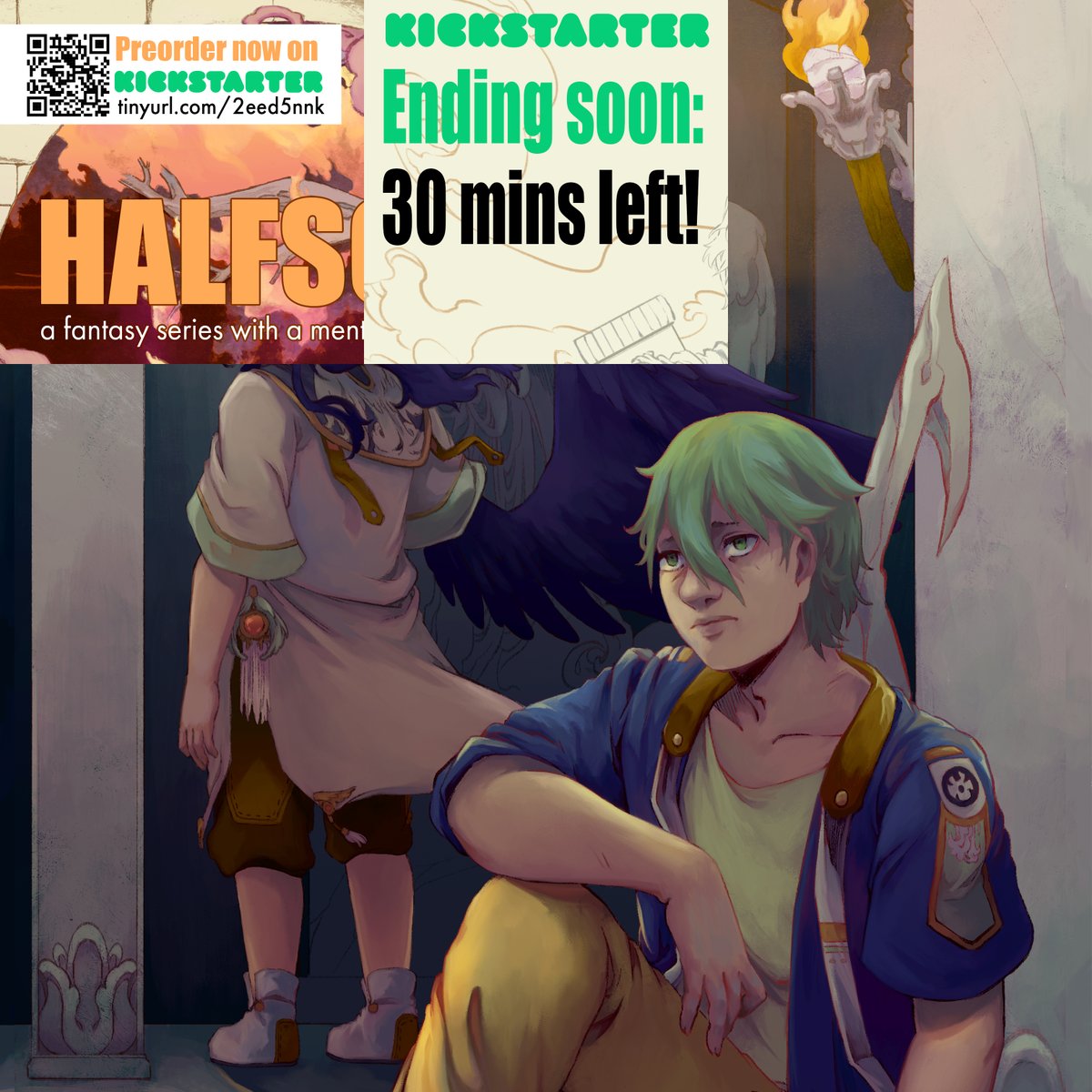 30 mins left to back Halfsoul!
However the happy ending is finding your own place in the world and surrounding yourself with people who care for you.
8/9

You can grab a copy of Halfsoul here (tinyurl.com/3k774epu)  during the kickstarter.