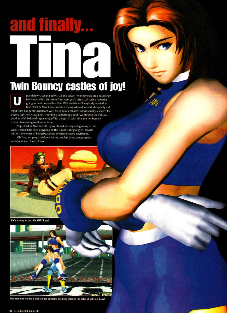 MoonPieDreams's tweet photo. 🎤Now THIS is what I call fun '90s writing... Volume 4!🎶
Seriously, read this! 🤣
"AND FINALLY" Vol. 4
Tina Armstrong of Dead or Alive
Official Sega Saturn Magazine UK
July 1998
#andfinally #sega #retrogaming #retrogamer #segasaturn https://t.co/IrSWHfhBJk