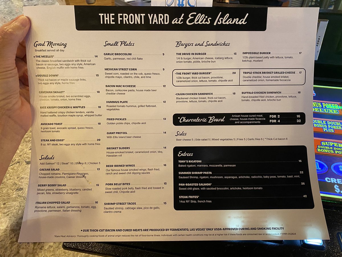 Front Yard <a href="/EllisCasinoLV/">Ellis Island Casino</a> revamped its menu. Looks like we picked the wrong week to give up carbs. They bake the cookie to-order, destination dessert.