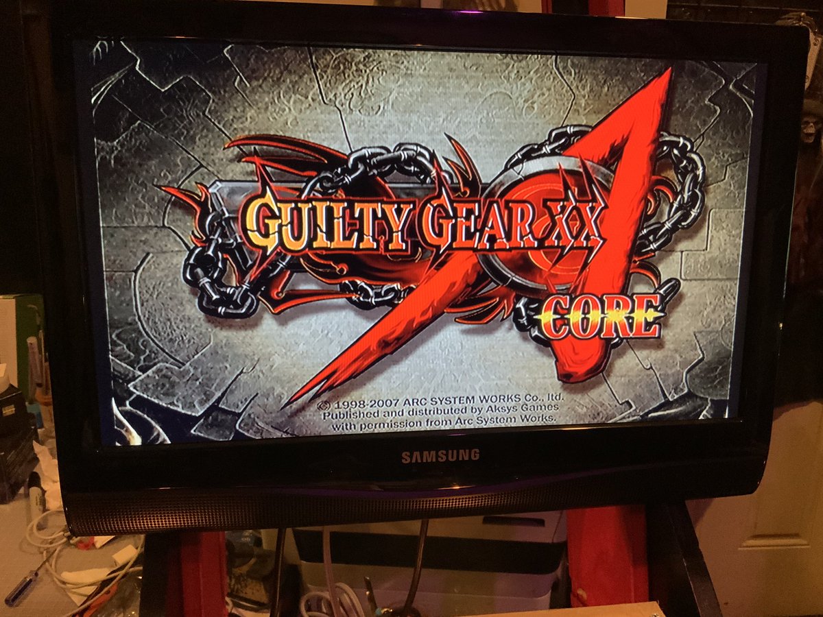 Zornow13's tweet photo. so my #DIY #dedicated #TatsunokoVSCapcom machine will have ONE extra title as well…I could t resist! #GuiltyGear #AccentCore https://t.co/4LEHaFYQrx