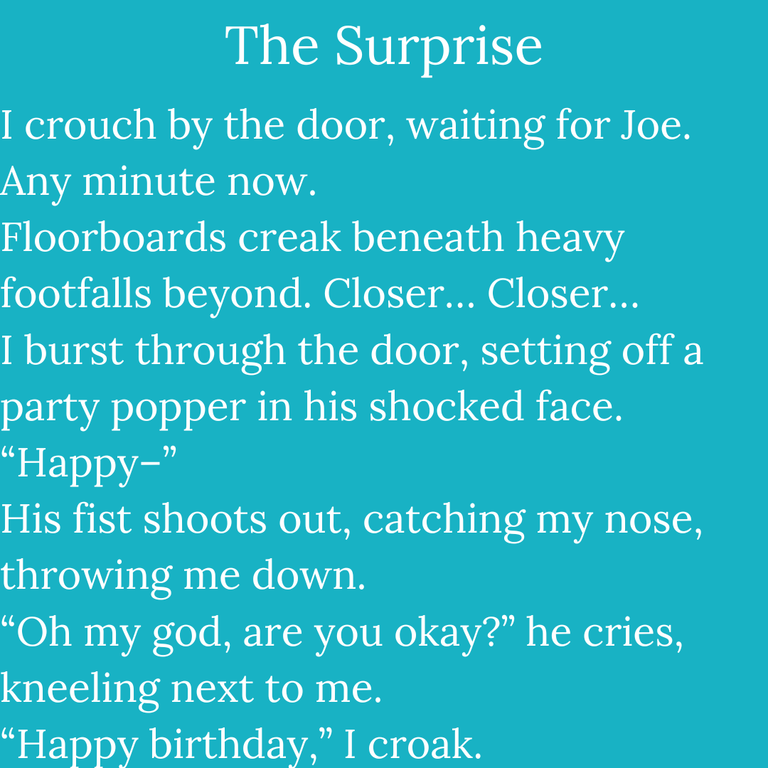 MPSiddell's tweet photo. Microfiction day six: The Surprise https://t.co/SXINLbD9j5