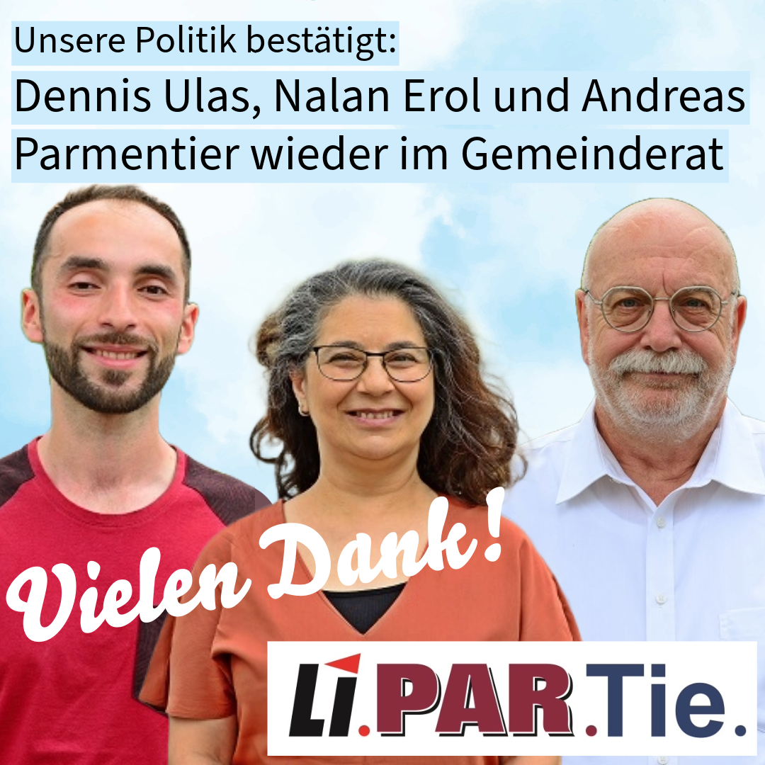 LIPARTie2's tweet photo. Dennis Ulas (@dielinke_MA), Nalan Erol (Die Linke) und Andreas Parmentier (@Tierschutzparte) sind bei der #Kommunalwahl2024 bestätigt worden. Sie werden auch im nächsten Gemeinderat in einer Fraktion Politik machen. Herzlichen Dank allen Wähler*innen in #Mannheim! https://t.co/nFH4tPkSCj