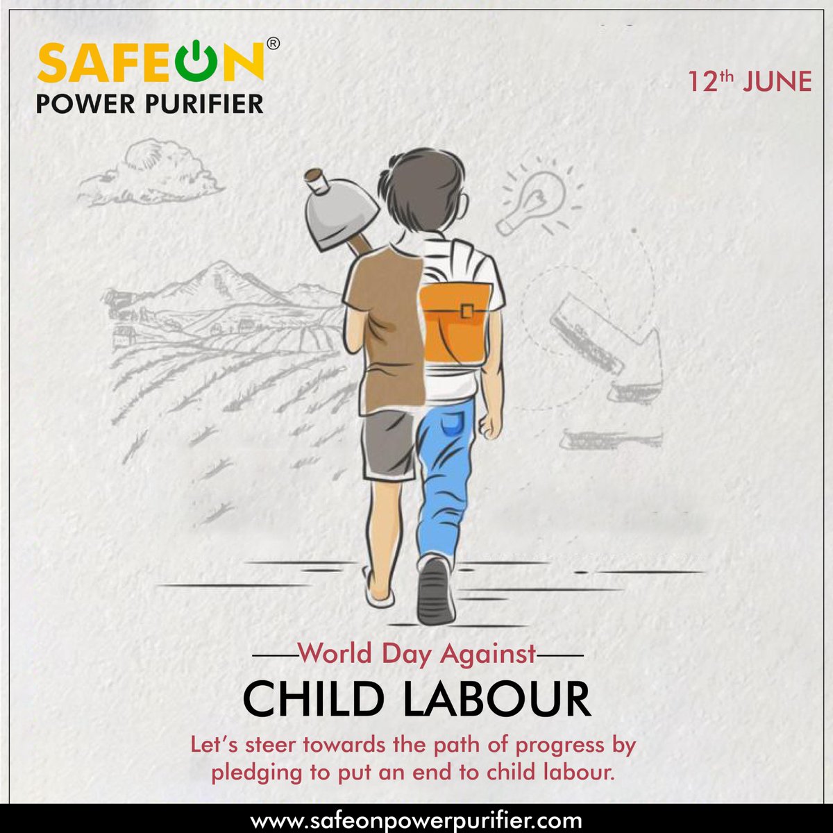 Punto_Corp's tweet photo. On this World Day Against Child Labour, let's unite to ensure every child's right to education, play, and a bright future. Say no to child labour!
#safeonpowerpurifier #childlabour #stopchildlabour #children #education #india #worlddayagainstchildlabour #humanrights #child #bhfyp https://t.co/I4MWrpBpxT