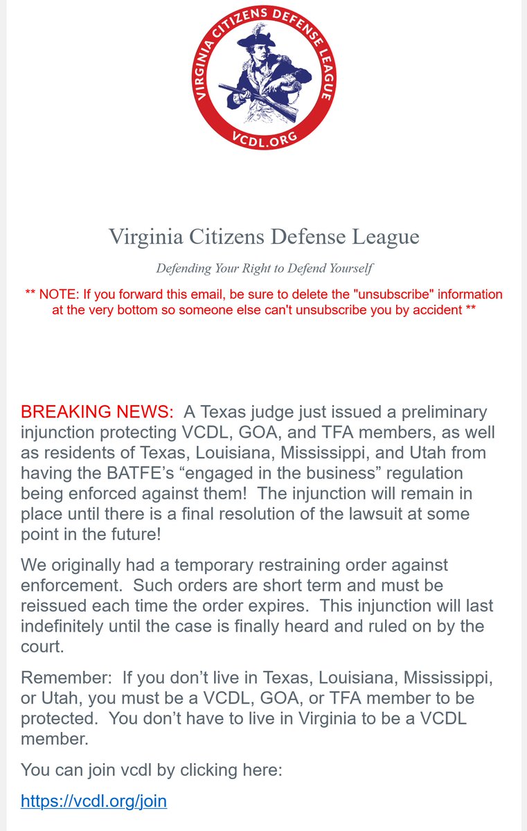 WooHoo! 
Injunction until final ruling!