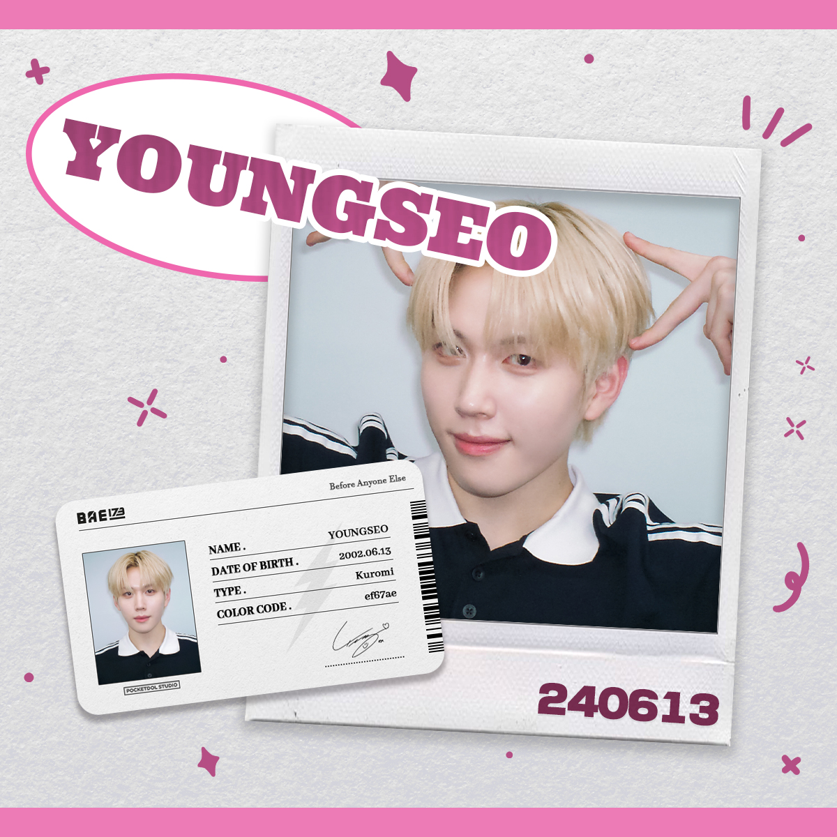 [🎂] 

♥HAPPY YOUNGSEO DAY♥ 

오늘은 영서의 생일입니다!
영서에게 축하 메시지를 보내주세요🎉 

#BAE173 #비에이이173 
#YOUNGSEO #영서
#HAPPYYOUNGSEODAY